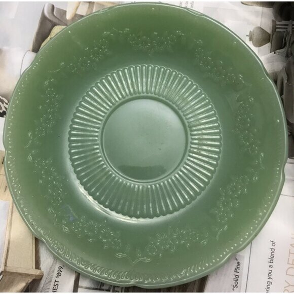 3 X Vintage Fire King Jadeite Green Alice Saucer Plate 6" - Picture 4 of 5